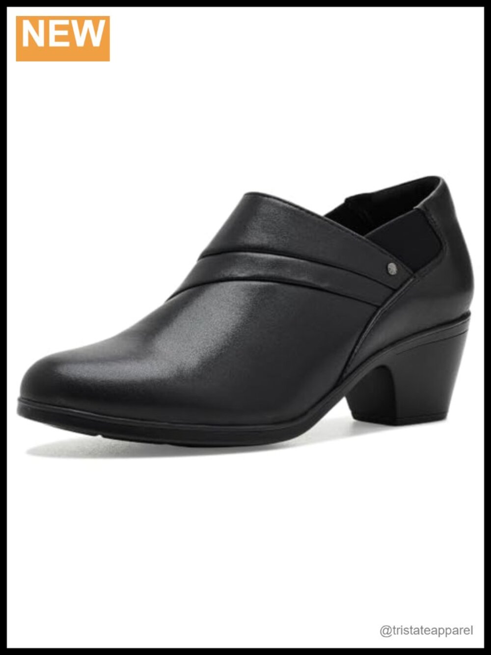 Clarks Emily 2 London Pump Leather Block Heel Closed Toe